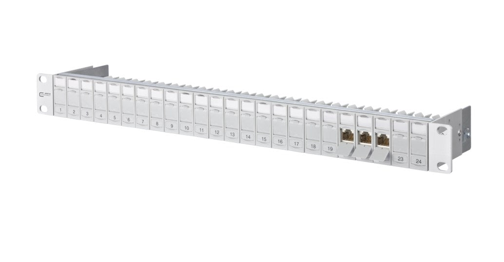 METZ CONNECT E-DAT modul 24x8(8) 1HE Patchfeld Cat.6A, lichtgrau METZ CONNECT E-DAT modul 24x8(8) 1HE Patchfeld Cat.6A, lichtgrau